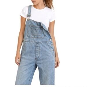Vintage Denim Painter Overalls Carpenter Dungarees Wide Leg M-L Workwear